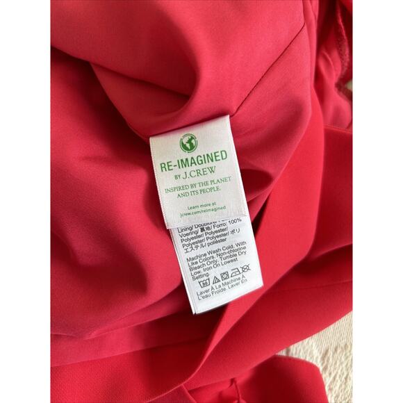 NEW J Crew Shift Suit Dress Crepe Cap-Sleeve Bright Cerise Red/Pink NWT Size 8 - Picture 10 of 15